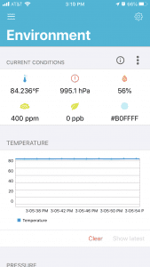 Nordic Thingy 52 monitoring the environmental conditions of plants